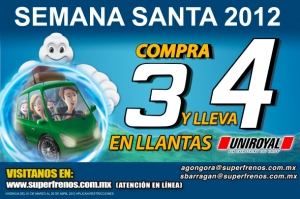 Compra 3 y Llévate 4 en llantas