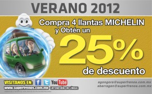 Compra 4 llantas Michelin y Obtén un 25% de Descuento